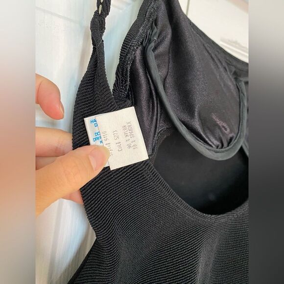 1990/80s Baja Blue Black Swimsuit with Gold Details - Picture 10 of 12